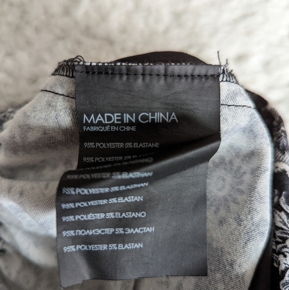 Club MONACO floral print black and white trouser pants xs - Picture 11 of 13